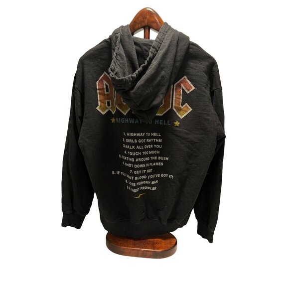 ACDC Sweatshirt Womens L Black Highway to Hell Pullover Punk Rock Grunge - Picture 4 of 5